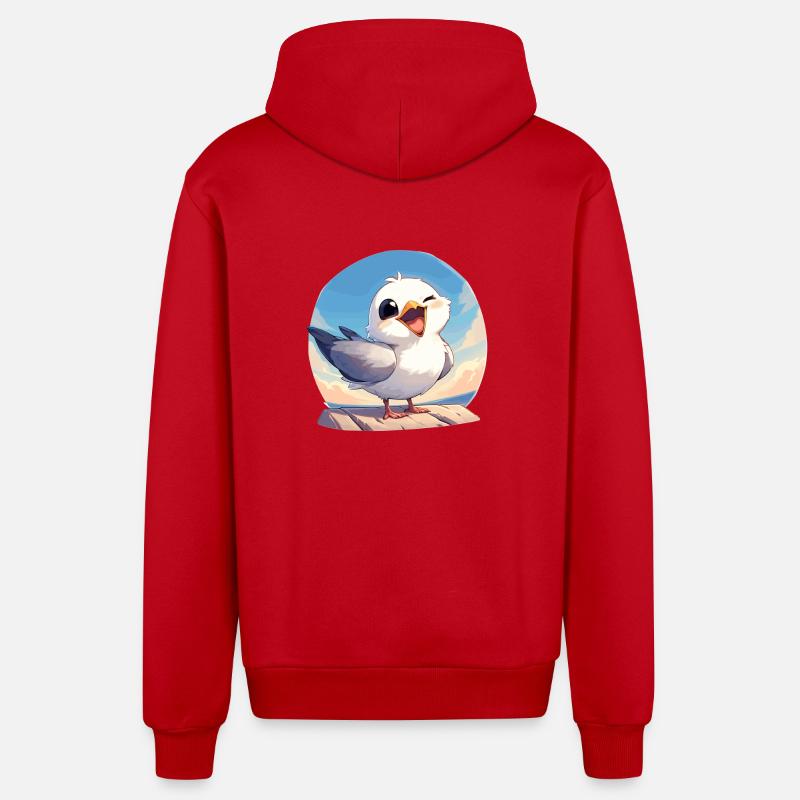 Mouettes Mouette - Veste à capuche bio décontractée fabriquée en UE - rouge