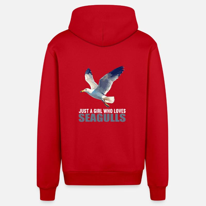 Mouettes Mouette - Veste à capuche bio décontractée fabriquée en UE - rouge