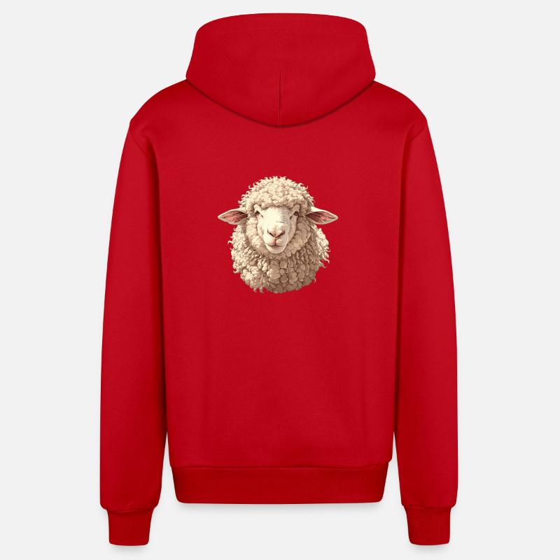 Mouton Mouton - Veste à capuche bio décontractée fabriquée en UE - rouge