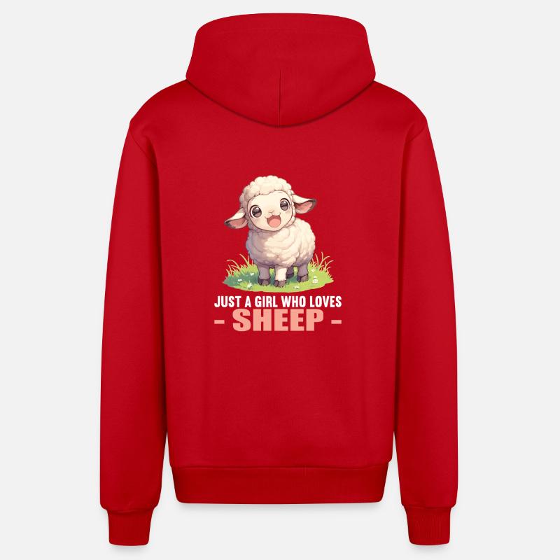 Mouton Mouton - Veste à capuche bio décontractée fabriquée en UE - rouge