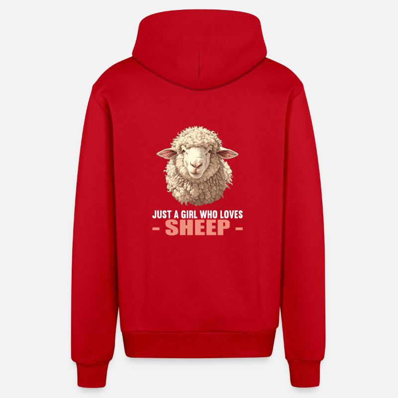 Mouton Mouton - Veste à capuche bio décontractée fabriquée en UE - rouge