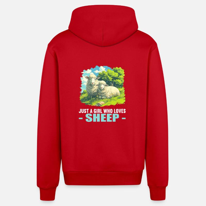 Mouton Mouton - Veste à capuche bio décontractée fabriquée en UE - rouge