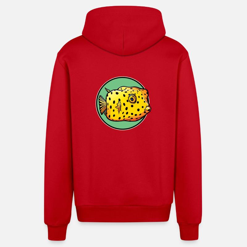 Poisson-coffre Poisson-coffre - Veste à capuche bio décontractée fabriquée en UE - rouge