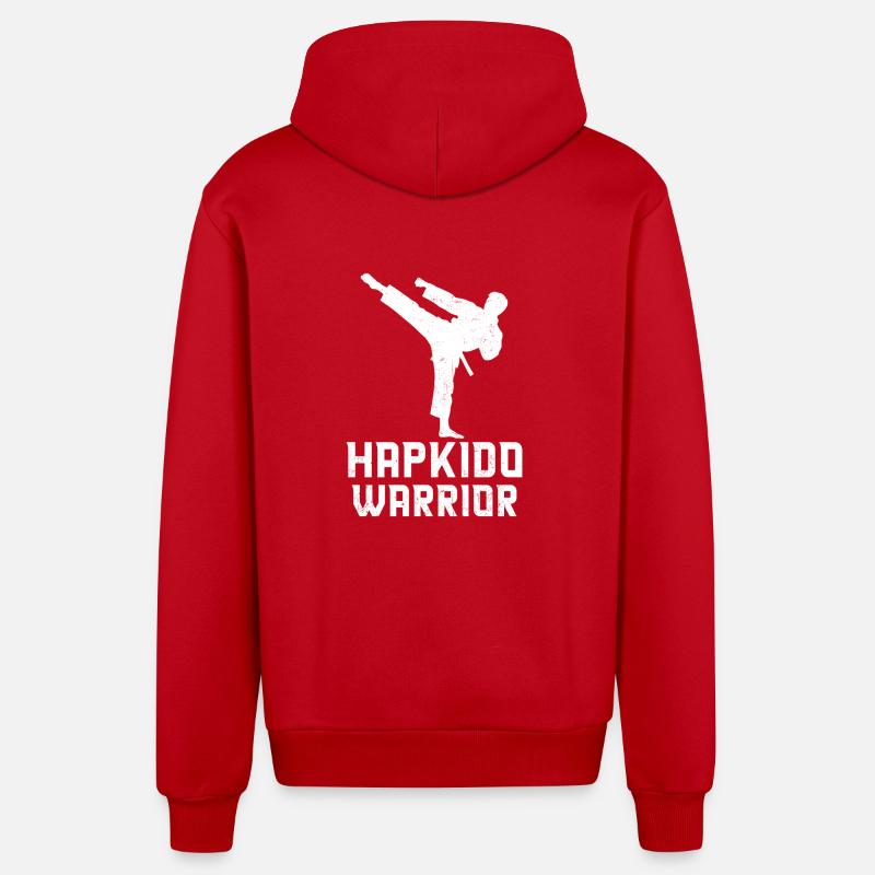 Hapkido Warrior - Organic Relaxed Kapuzenjacke Made in EU - Rot