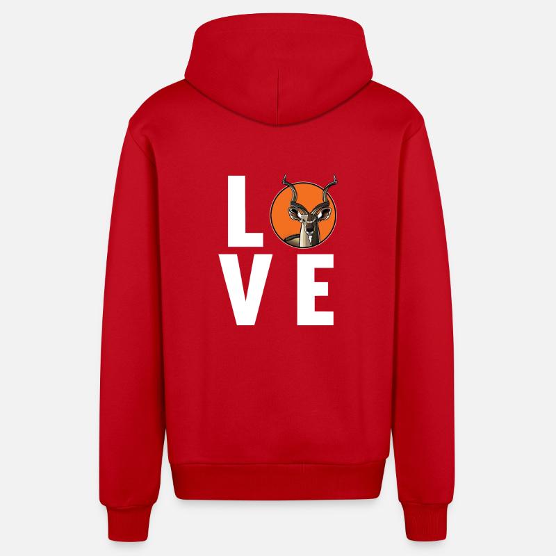Koudous Koudou - Veste à capuche bio décontractée fabriquée en UE - rouge