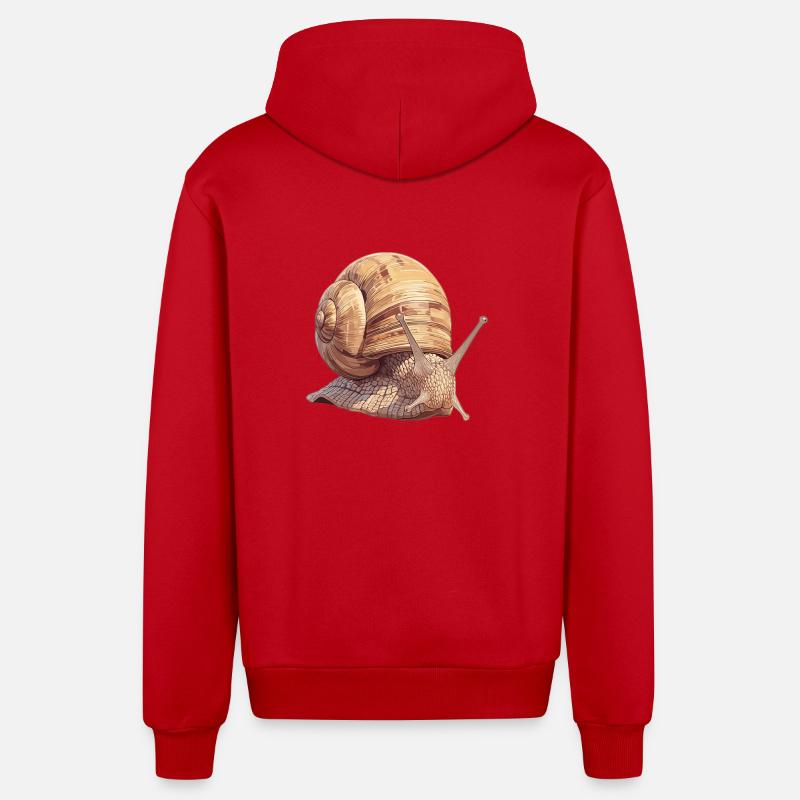 Escargots Escargot - Veste à capuche bio décontractée fabriquée en UE - rouge