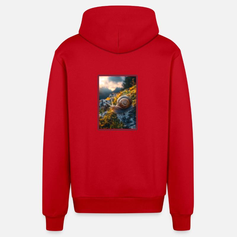 Escargots Escargot - Veste à capuche bio décontractée fabriquée en UE - rouge