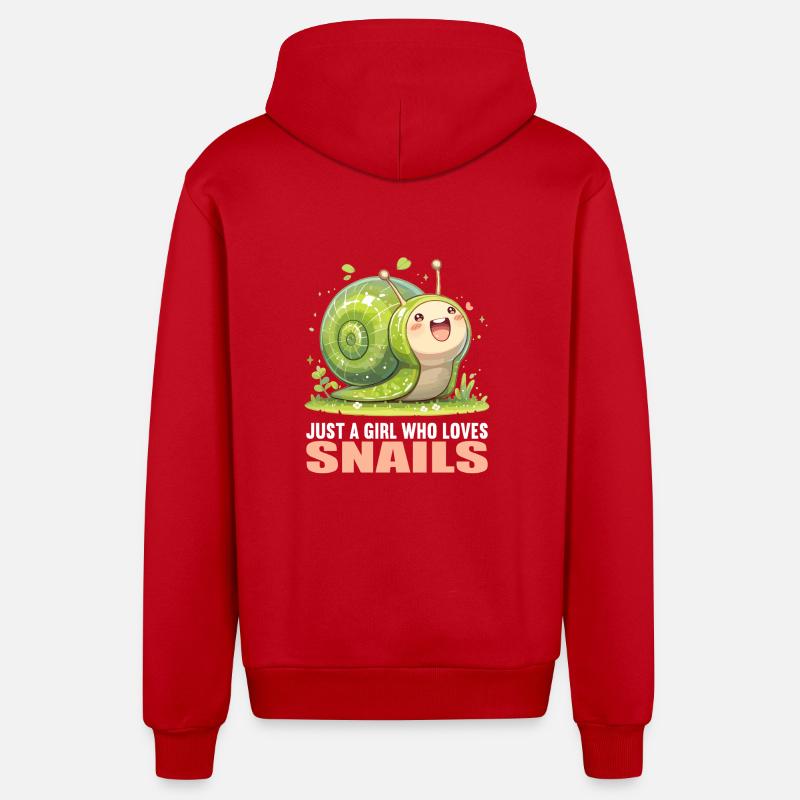 Escargots Escargot - Veste à capuche bio décontractée fabriquée en UE - rouge