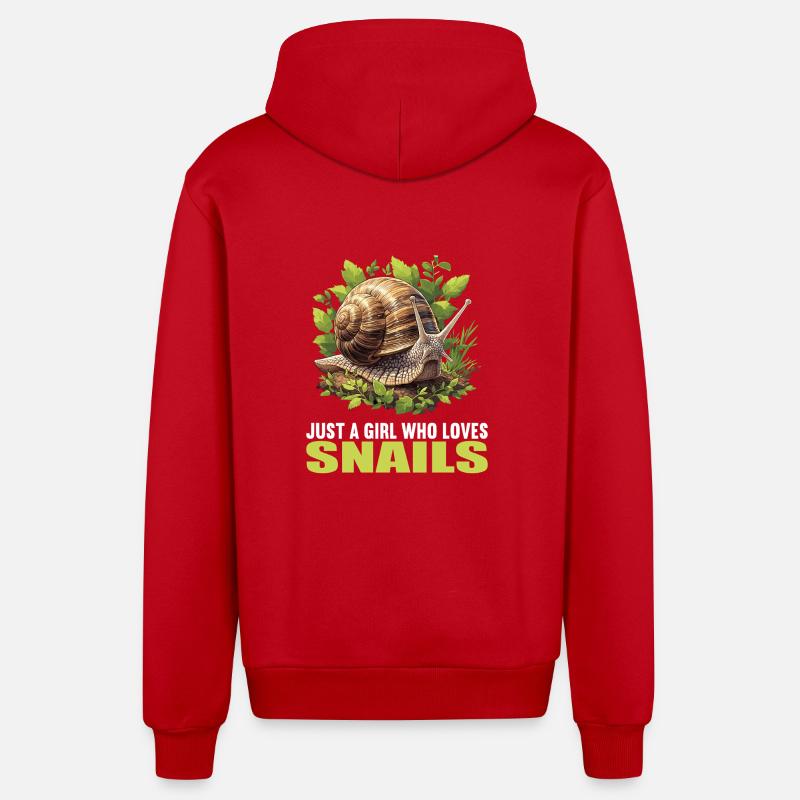 Escargots Escargot - Veste à capuche bio décontractée fabriquée en UE - rouge