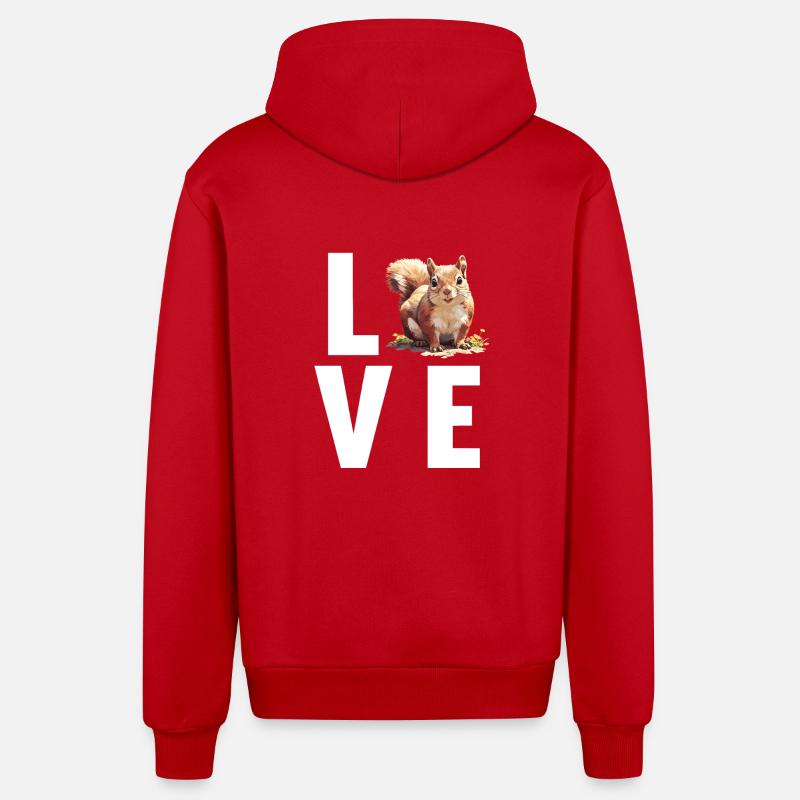 Squirrel - Organic Relaxed Hooded Jacket Made in EU - red
