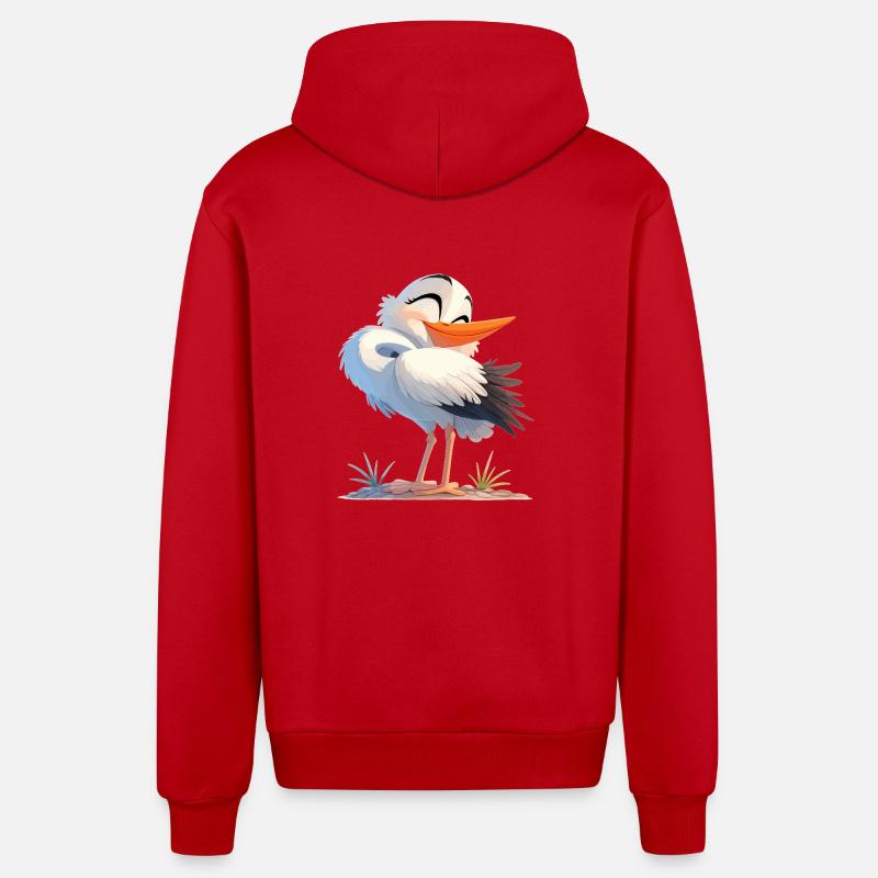 Cigognes Cigognes - Veste à capuche bio décontractée fabriquée en UE - rouge