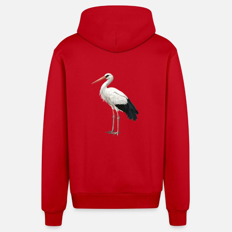 Cigognes Cigognes - Veste à capuche bio décontractée fabriquée en UE - rouge