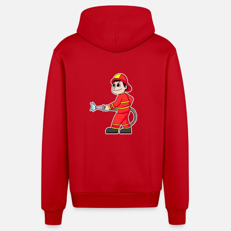 Feuerwehrmann - Organic Relaxed Kapuzenjacke Made in EU - Rot