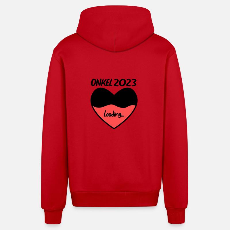 Onkel 2023 herz loading - Organic Relaxed Kapuzenjacke Made in EU - Rot