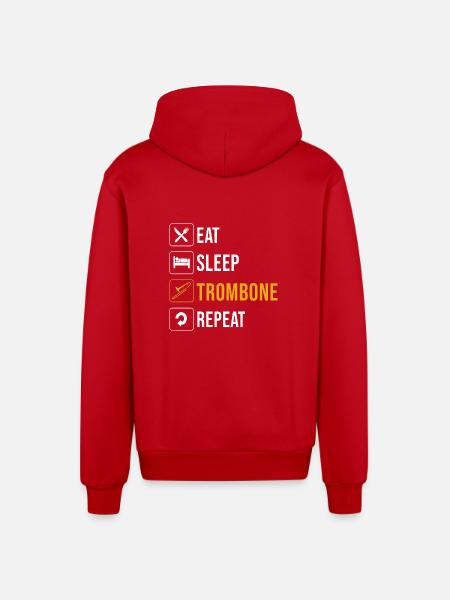 Posaune - Organic Relaxed Kapuzenjacke Made in EU - Rot