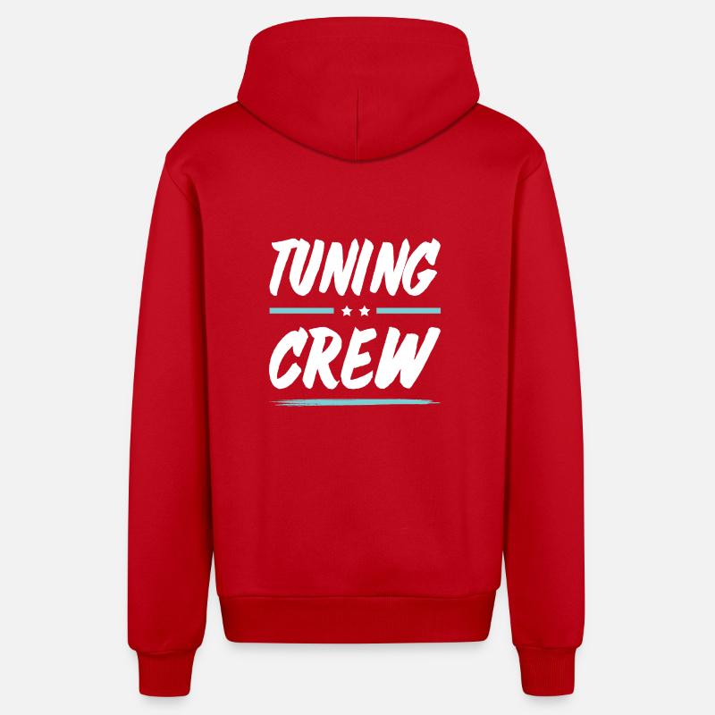 Tuning Crew - Organic Relaxed Hooded Jacket Made in EU - red