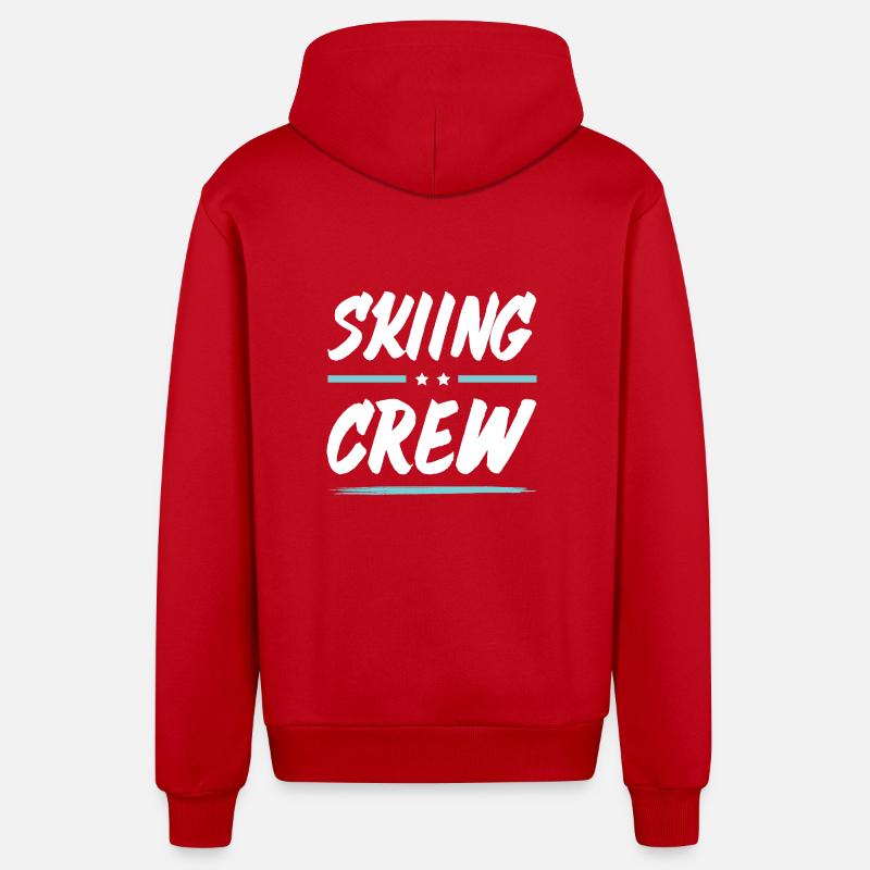 Équipe de ski - Veste à capuche bio décontractée fabriquée en UE - rouge