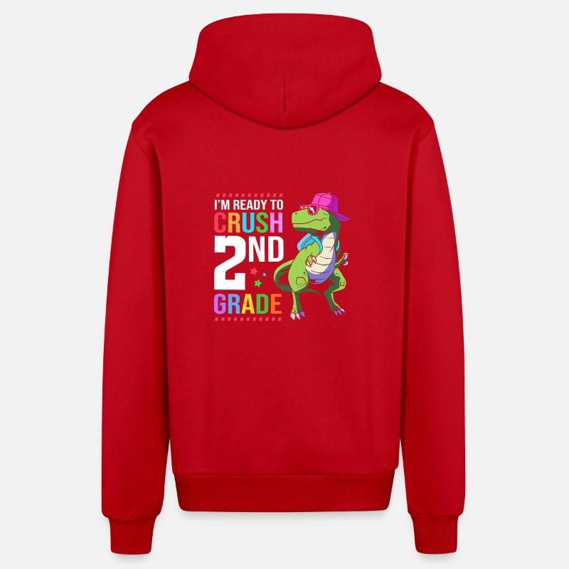 2e année - Veste à capuche bio décontractée fabriquée en UE - rouge