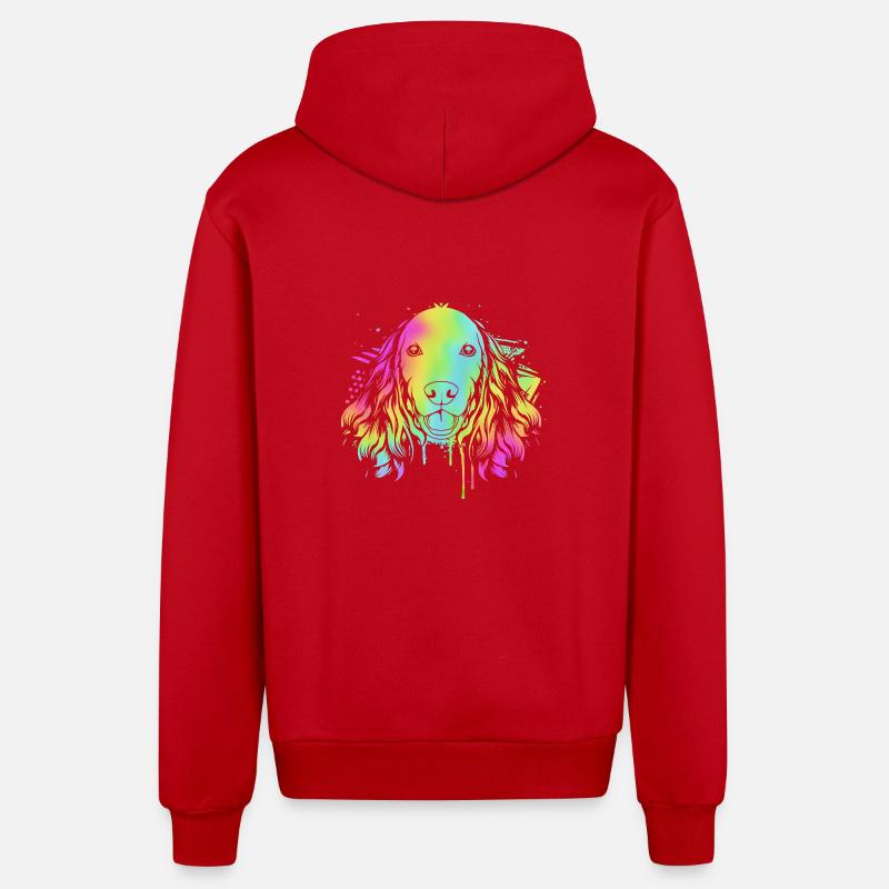 Cocker Spaniel - Veste à capuche bio décontractée fabriquée en UE - rouge