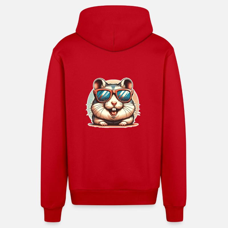 Hamster - Veste à capuche bio décontractée fabriquée en UE - rouge