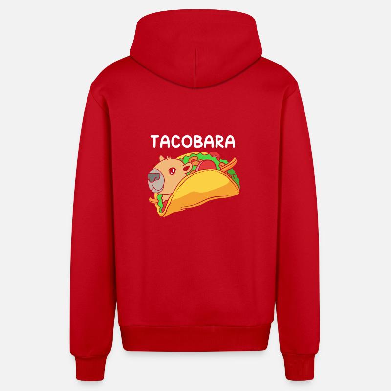 Capybara Taco - Veste à capuche bio décontractée fabriquée en UE - rouge