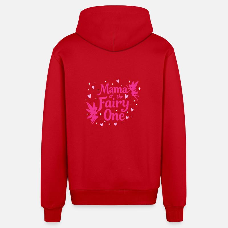 Mama der Fee Eins - Organic Relaxed Kapuzenjacke Made in EU - Rot