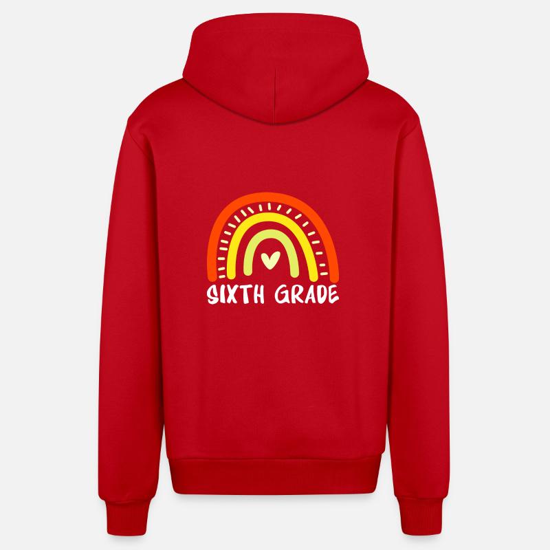 6ème - Veste à capuche bio décontractée fabriquée en UE - rouge