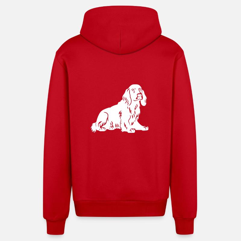 Cocker Spaniel Hund Silhouette - Organic Relaxed Kapuzenjacke Made in EU - Rot