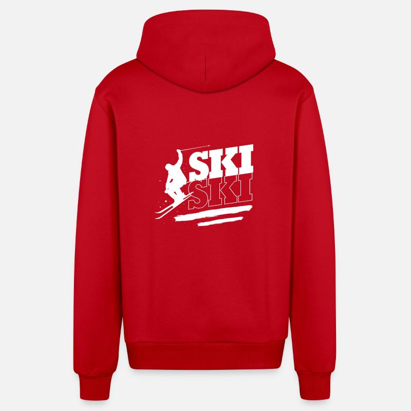 Séjour ski ski - Veste à capuche bio décontractée fabriquée en UE - rouge