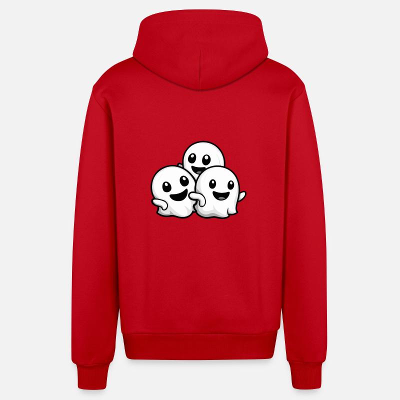 Fantômes Halloween Mignon Bébé - Veste à capuche bio décontractée fabriquée en UE - rouge