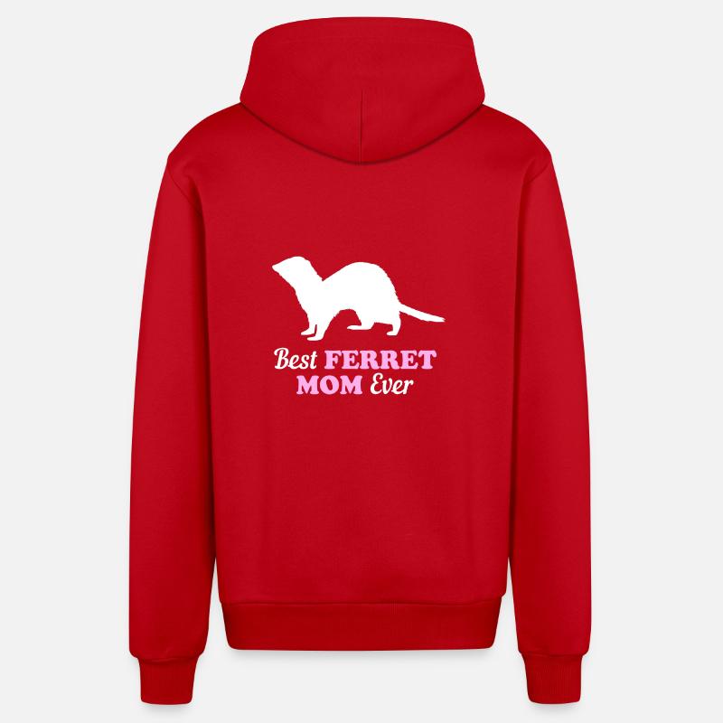Frettchen - Organic Relaxed Kapuzenjacke Made in EU - Rot