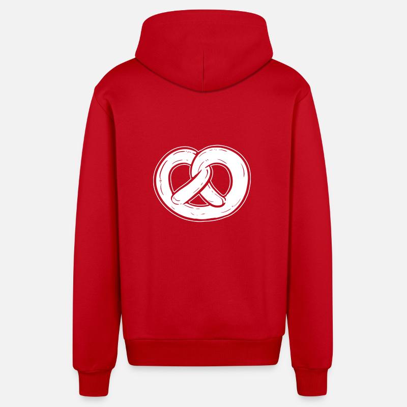 bretzel - Veste à capuche bio décontractée fabriquée en UE - rouge