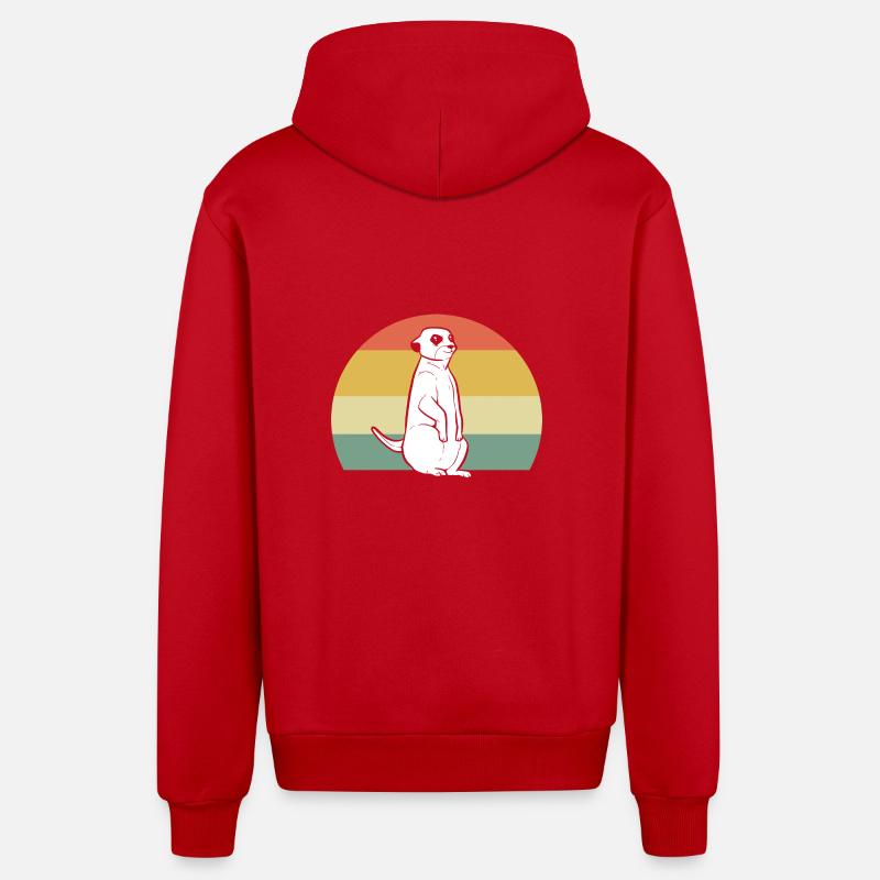 Suricate - Veste à capuche bio décontractée fabriquée en UE - rouge