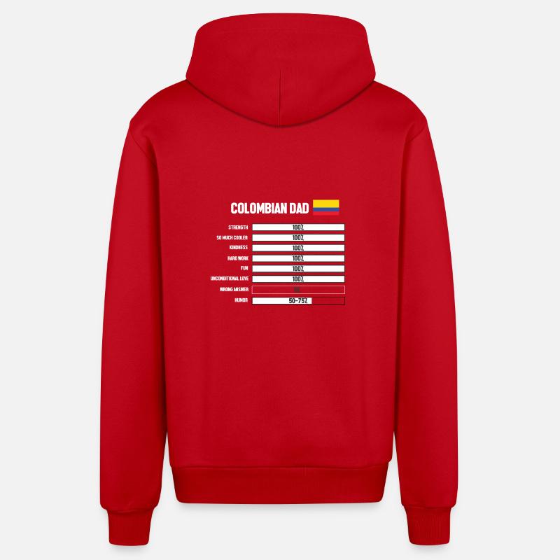 Colombie - Veste à capuche bio décontractée fabriquée en UE - rouge