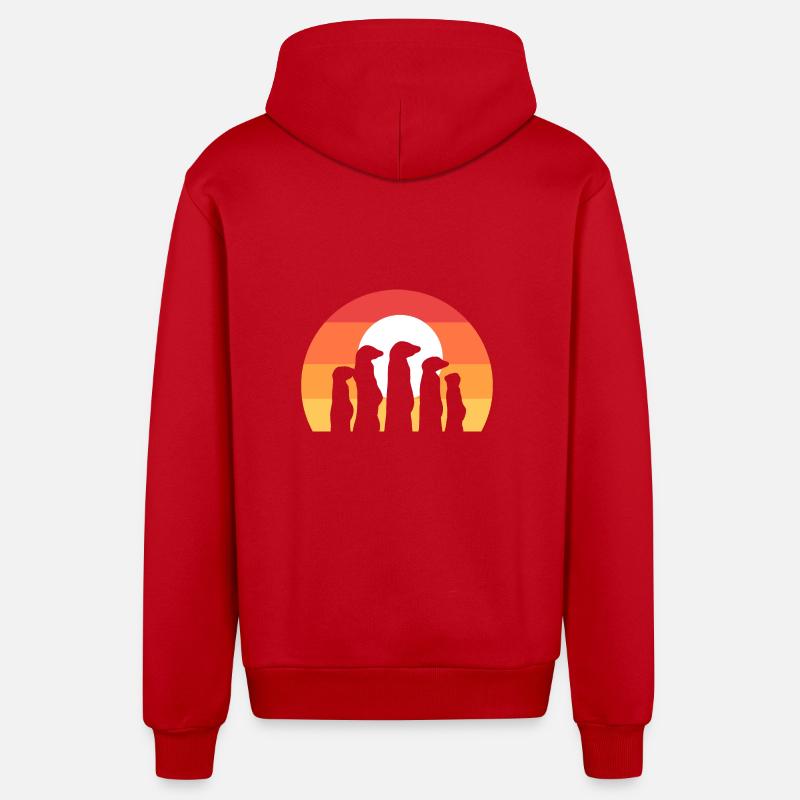 Suricate - Veste à capuche bio décontractée fabriquée en UE - rouge
