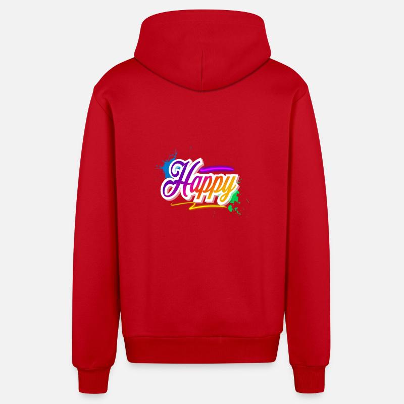 Content - Veste à capuche bio décontractée fabriquée en UE - rouge