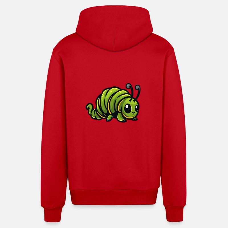 Bande dessinée Worm - Veste à capuche bio décontractée fabriquée en UE - rouge