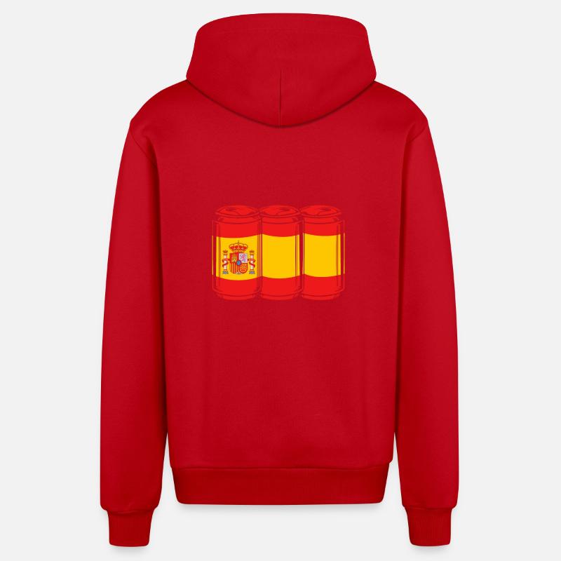 Espagnol - Veste à capuche bio décontractée fabriquée en UE - rouge