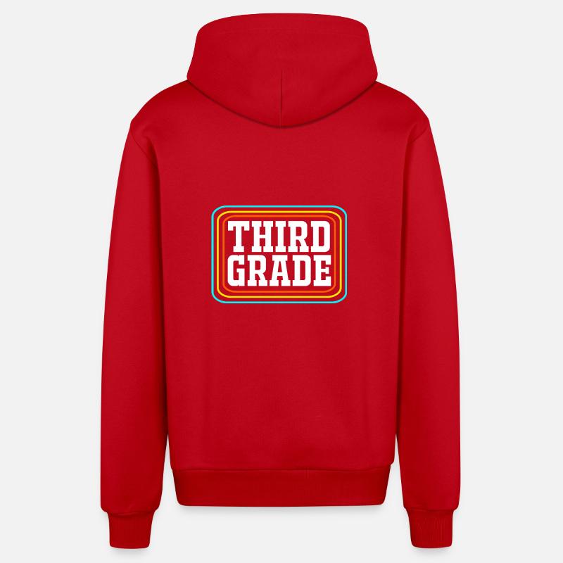 3ème année - Veste à capuche bio décontractée fabriquée en UE - rouge