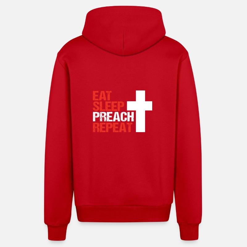 Pasteur - Veste à capuche bio décontractée fabriquée en UE - rouge