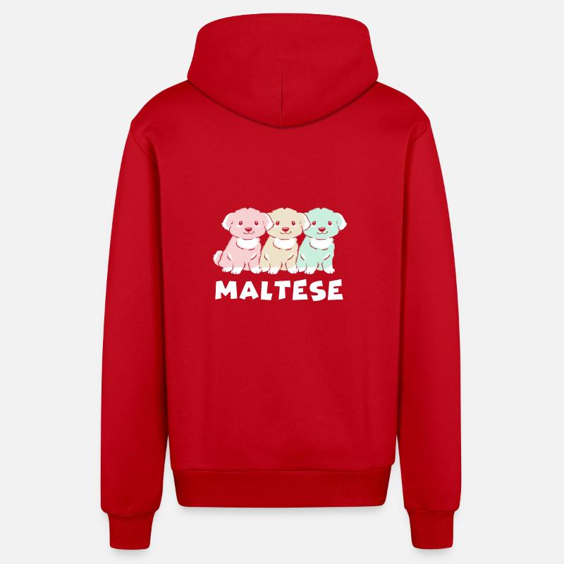 Maltais - Veste à capuche bio décontractée fabriquée en UE - rouge