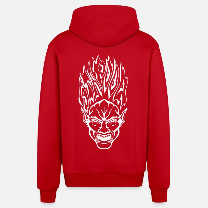 Stapooa demon1 - Organic Relaxed Hooded Jacket Made in EU - red