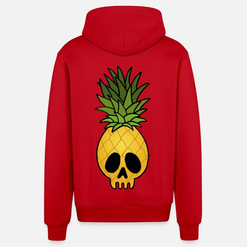 Crâne d'ananas - Veste à capuche bio décontractée fabriquée en UE - rouge
