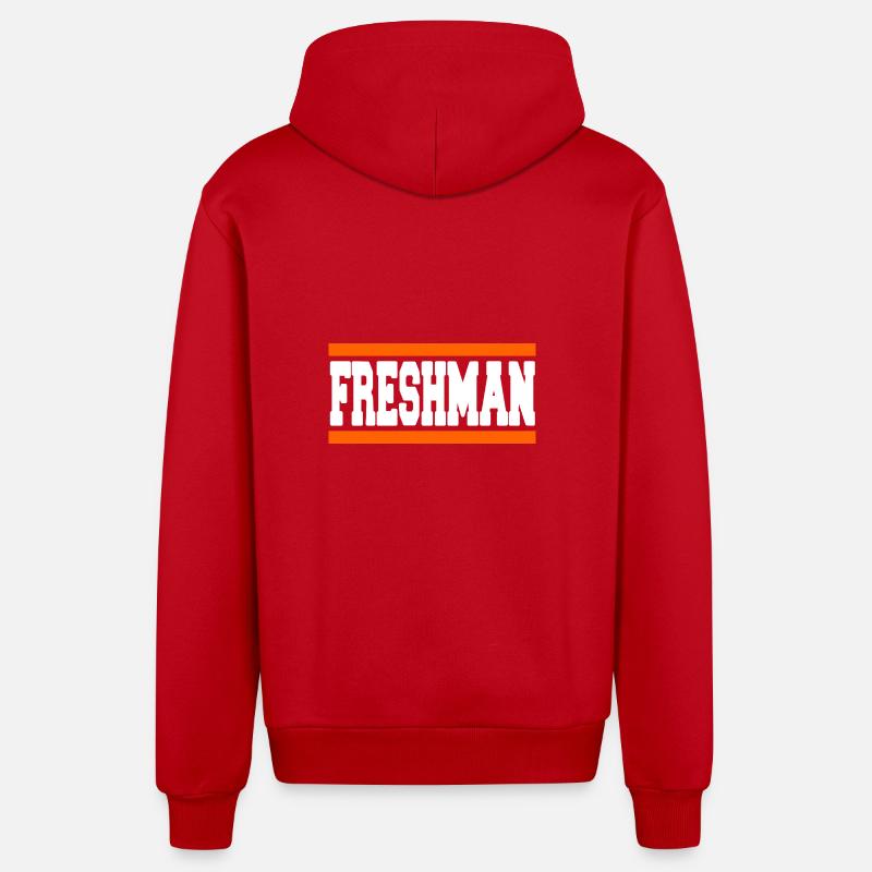 Freshman Year Bold Block Statement - Organic Relaxed Kapuzenjacke Made in EU - Rot