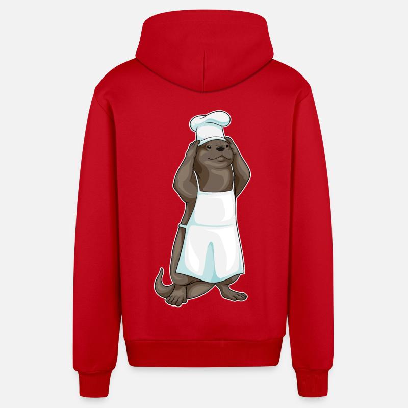 Tablier de cuisson Otter Koch - Veste à capuche bio décontractée fabriquée en UE - rouge