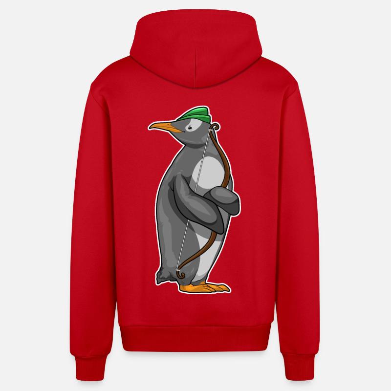 Arc de pingouin Archer - Veste à capuche bio décontractée fabriquée en UE - rouge