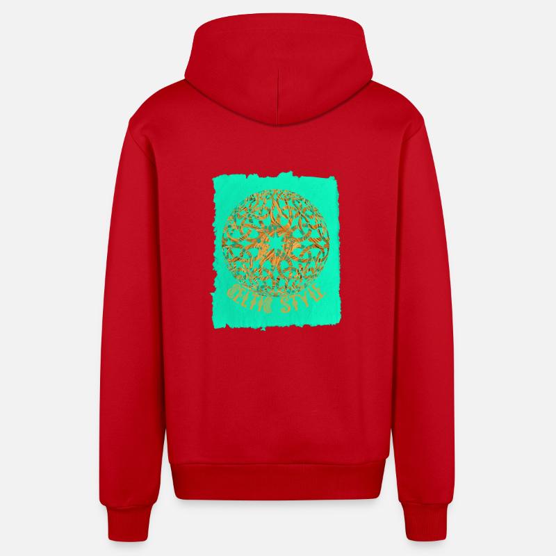 Nœud celtique 18 E 95 - Veste à capuche bio décontractée fabriquée en UE - rouge