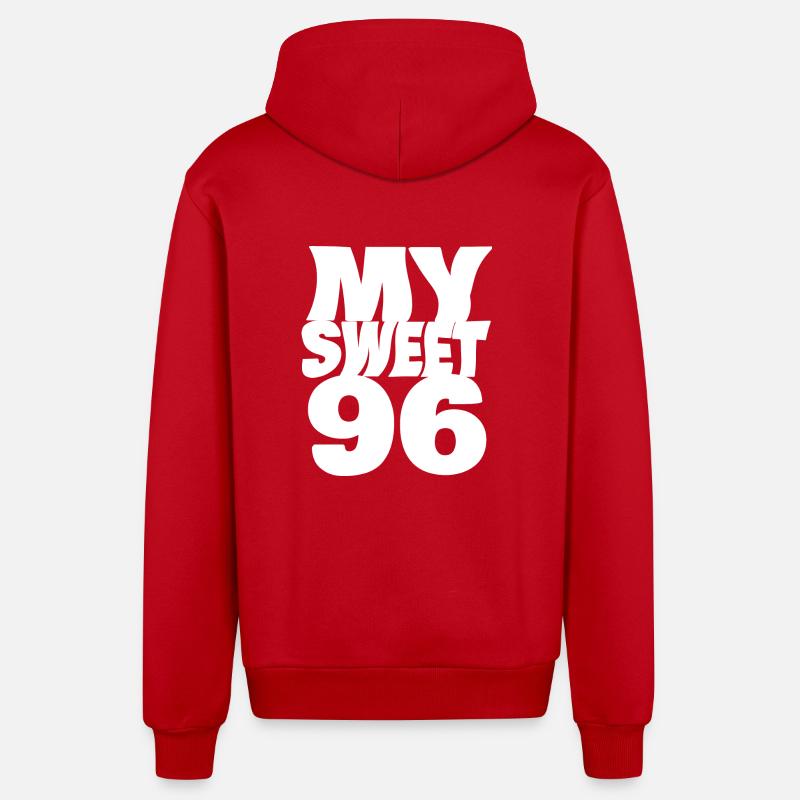 Doux 96 - Veste à capuche bio décontractée fabriquée en UE - rouge