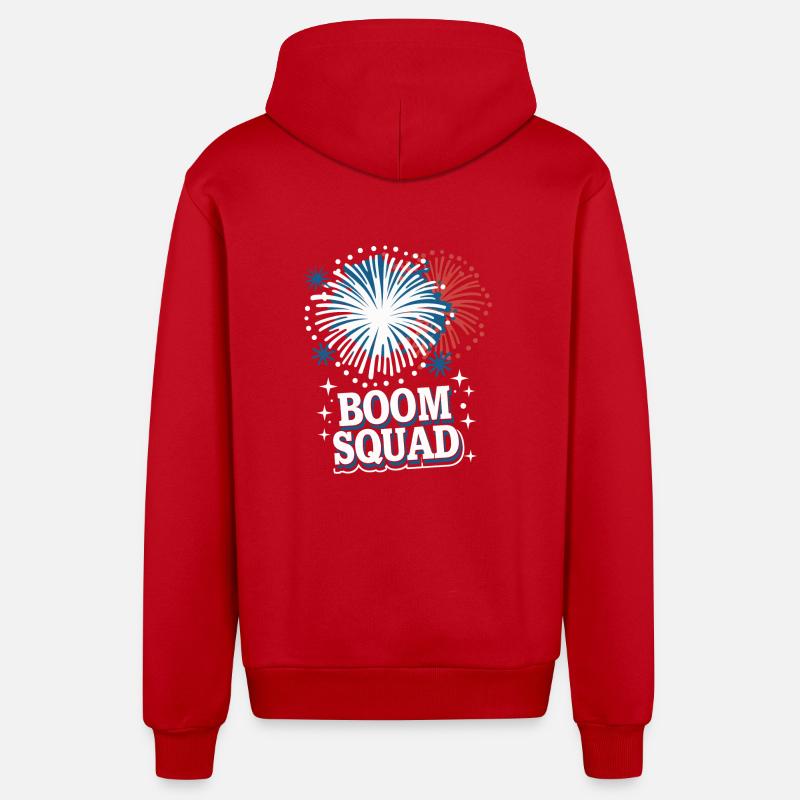 Pyrotechnie Feux d’artifice Pyrotechnie - Veste à capuche bio décontractée fabriquée en UE - rouge