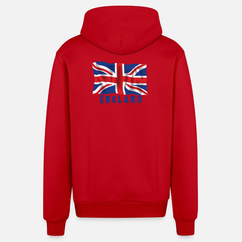 Angleterre - Veste à capuche bio décontractée fabriquée en UE - rouge